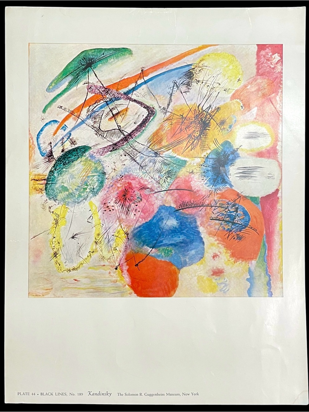 Vintage 1950s Metropolitan Seminars in Art Plate 44 Black Lines No. 189 Print